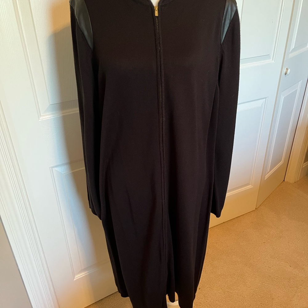 Calvin Klein Black Long Sleeve Crew Neck Dress